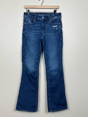 American Eagle Jeans Womens 6R Blue Kick Boot Next Level Stretch Mid Rise Denim